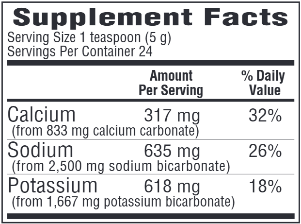 Tri-Salts Powder Supplement Facts Label