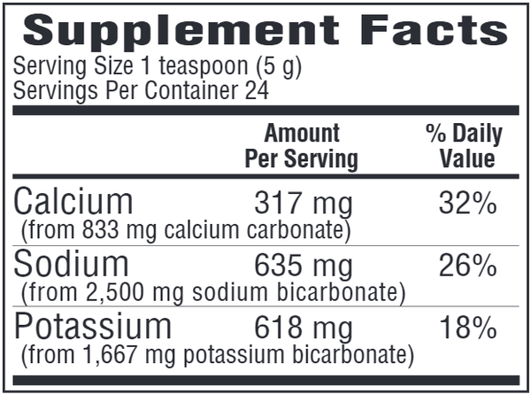 Tri-Salts Powder Supplement Facts Label