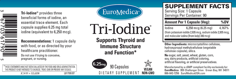 Tri Iodine 6.25 mg (Euromedica) Label