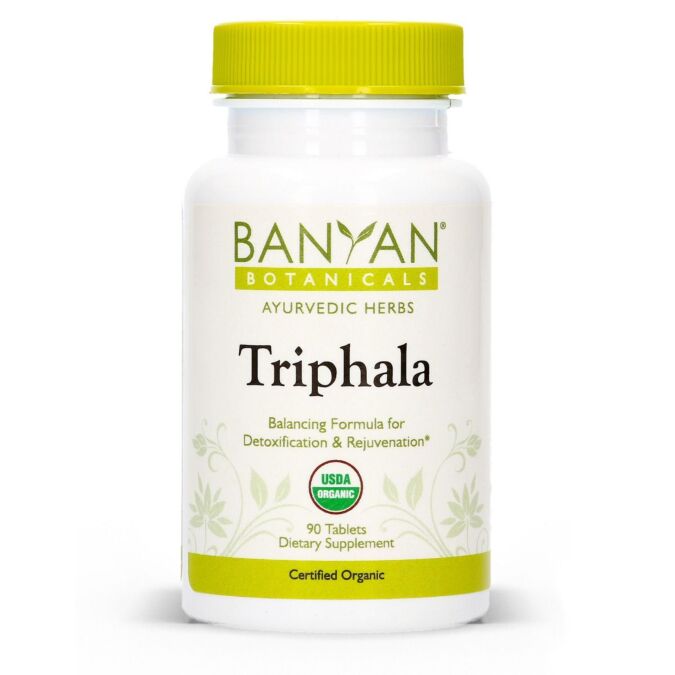 Triphala, Organic 90 Tablet (Banyan Botanicals) Front