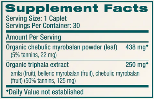 triphala himalaya wellness supplement facts