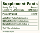 triphala powder banyan botanicals supplement facts