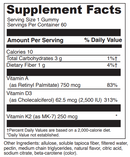 triple boost adk gummies (little davinci) supplement facts