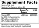 vitamin b12 global healing supplement facts