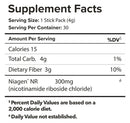 truniagen stick packs supplement facts