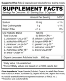 trust your gut high potency probiotic & prebiotic (ora organic) supplement facts