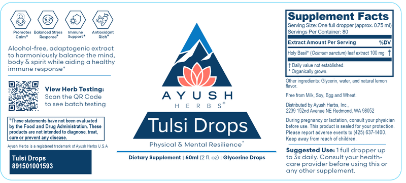 Tulsi Drops (Ayush Herbs) label