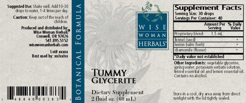 Tummy Glycerite 2 oz Wise Woman Herbals products