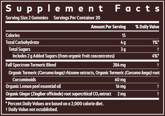 Turmeric Supreme Adult Daily Gaia Herbs supplement facts