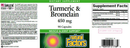 turmeric & bromelain 450 mg (natural factors) label