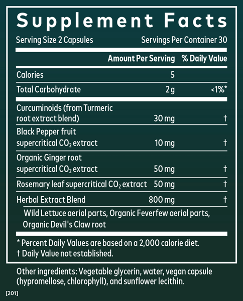 turmeric supreme ache (gaia herbs) supplement facts