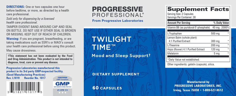 Twilight Time (Progressive Labs) Label