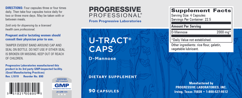 U-Tract Caps (Progressive Labs) Label