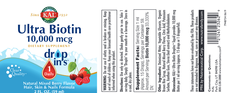 Ultra Biotin Veg Berry (KAL) Label
