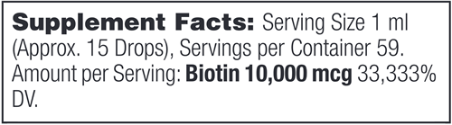 Ultra Biotin Veg Berry (KAL) Supplement Facts