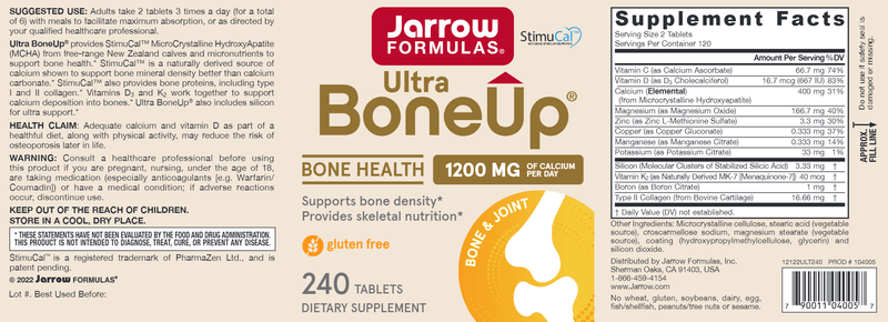 Ultra Bone-Up Jarrow Formulas label