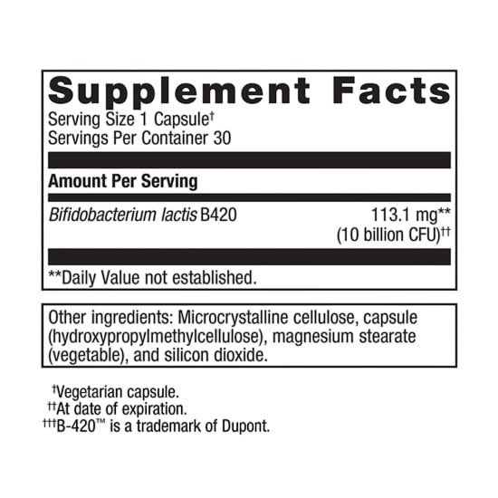 ultraflora control probiotic (metagenics) supplement facts