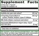 ultraflora night rest & digest postbiotic (metagenics) supplement facts