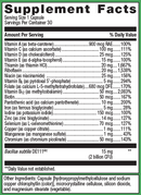 ultraflora probiotic + multivitamin (metagenics) supplement facts