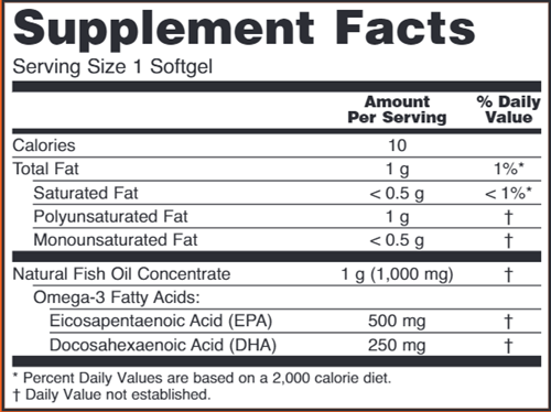 ultra omega-3 (now foods) supplement facts