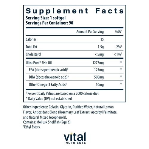 Ultra Pure Fish Oil 675 Vital Nutrients supplements