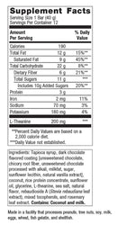 ultra calm bar chocolate coconut metagenics supplement facts