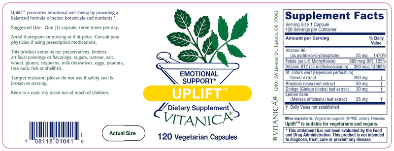 Uplift 120ct Vitanica products