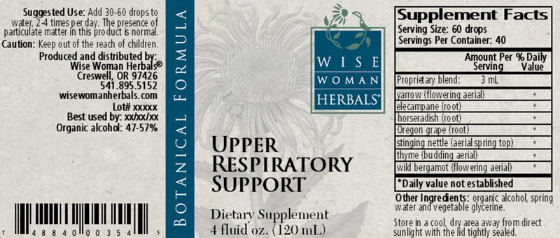 Upper Respiratory Support 4oz Wise Woman Herbals