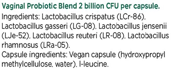V-Probiotics Supplement Facts Label