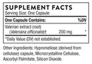 valerian root thorne supplement facts