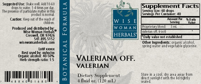 Valeriana Valerian 4oz Wise Woman Herbals products