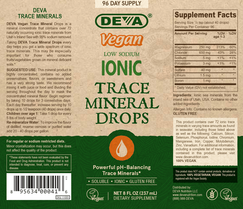 vegan ionic trace mineral drops deva nutrition label