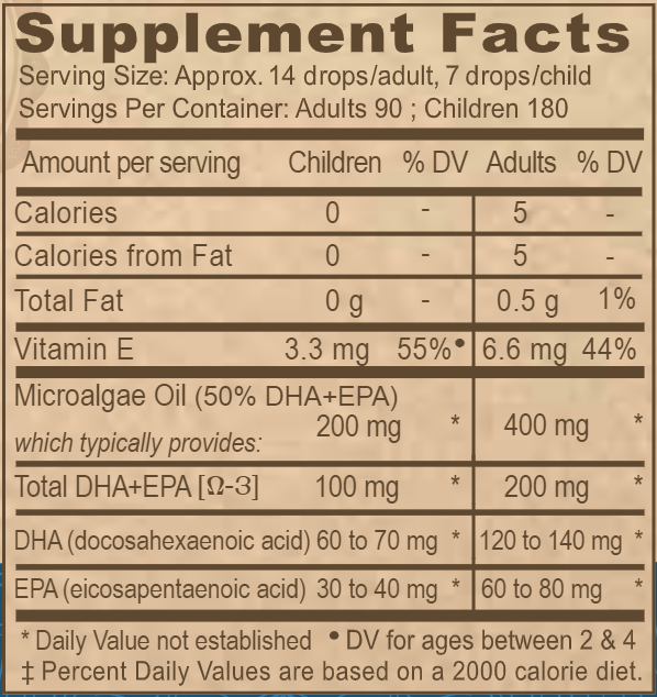 vegan omega 3 dha-epa liquid lemon deva nutrition supplement facts