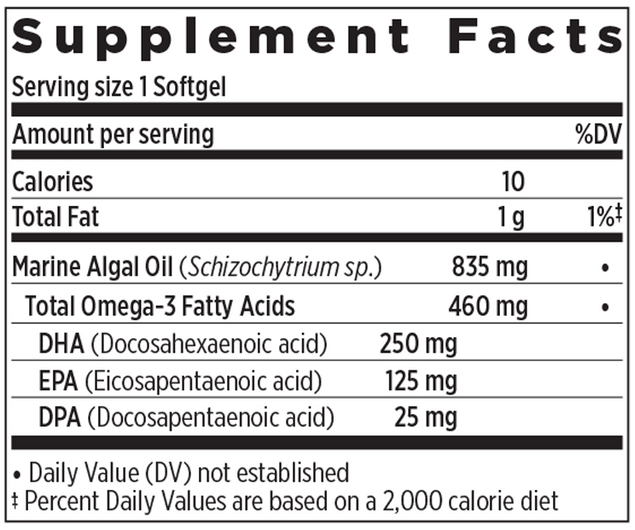 Vegan Omega 3 Complex (New Chapter) supplement facts