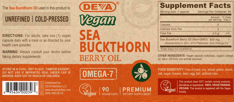 vegan sea buckthorn oil deva nutrition label
