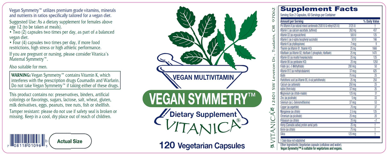 Vegan Symmetry Vitanica products