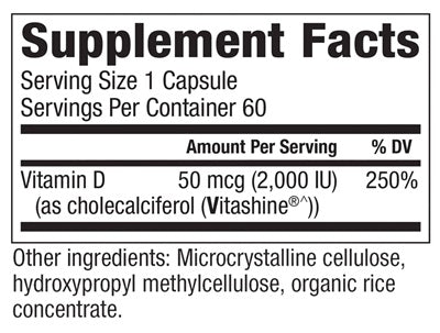 Vegan Vitamin D3 Capsules (EquiLife) supplement facts
