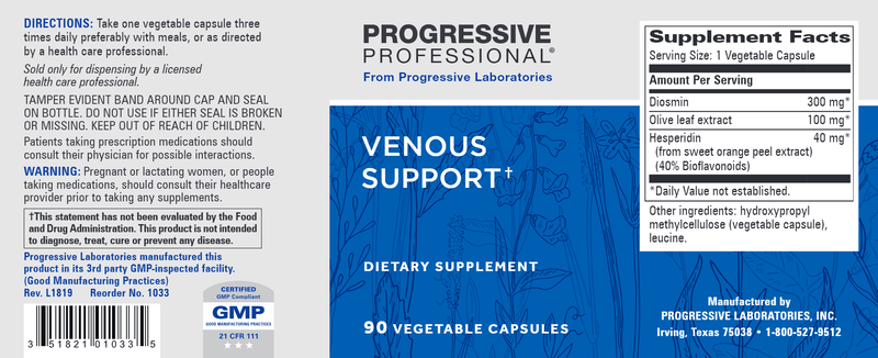 Venous Support (Progressive Labs) Label