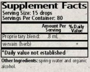Verbena/Vervain 2 oz (Wise Woman Herbals) Supplement Facts