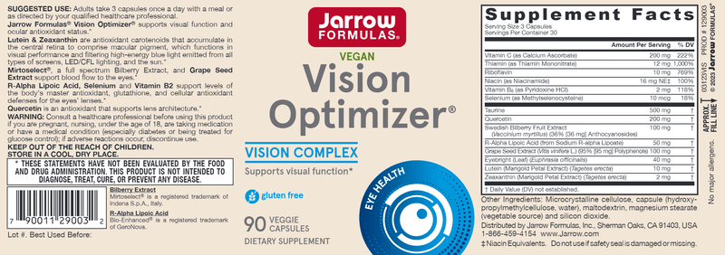 Vision Optimizer Jarrow Formulas label