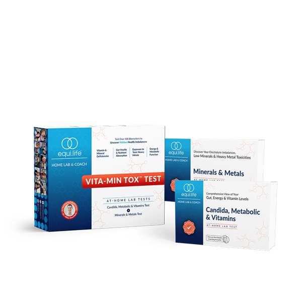 vita-min tox test starter kit equilife | minerals & metal test | candida metabolic & vitamins test