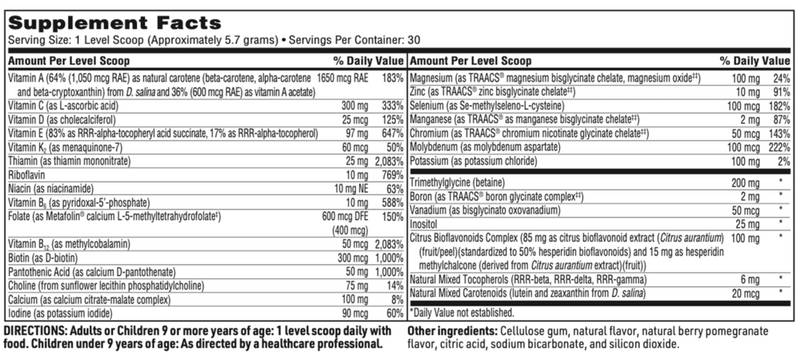 vitaspectrum powder berry-pomegranate sfi health supplement facts