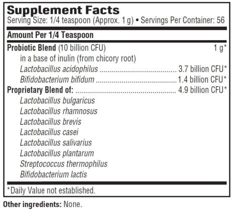 Vital 10 powder (Klaire Labs) supplement facts