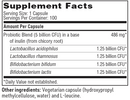 vital plex sfi health supplement facts