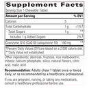 vitaline coq10 100 mg chewable tropical fruit (integrative therapeutics) supplement facts