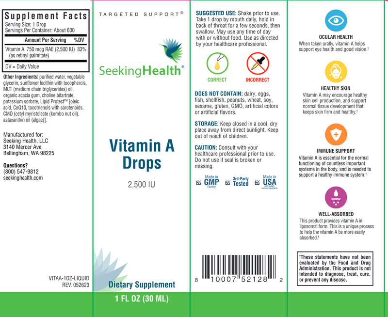 Vitamin A Drops Seeking Health Label