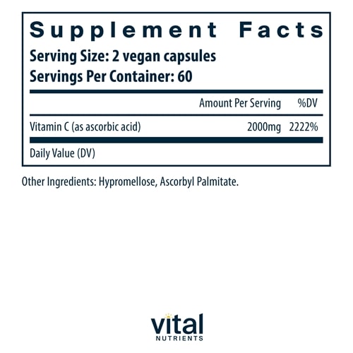 Vitamin C 1000mg 120ct Vital Nutrients supplements