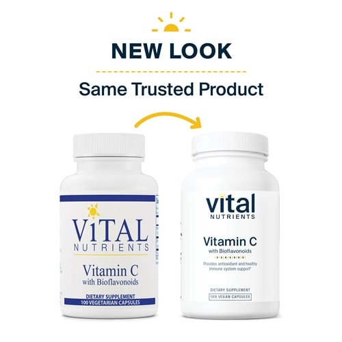 Vitamin C with Bioflavonoids Vital Nutrients new look