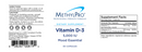vitamin d-3 5000 iu methylpro label