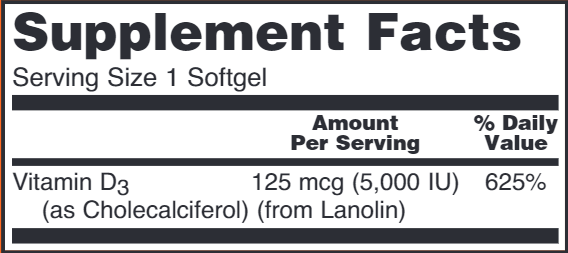 vitamin d-3 (now foods) supplement facts